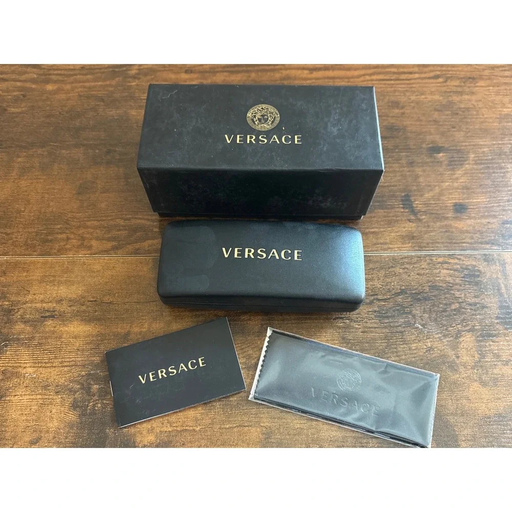 Versace MOD 3281-B-A Havana Tortoise Cat Eye Eyeglasses Gold Medusa Crystal 53mm